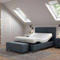 PARADISE BEDS LTD Bliss Motion Electric Adjustable Bed Set in Dark Blue | Size: King