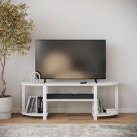 Havendro Wide TV Unit Stand S-Tube Entertainment Centre Storage in White