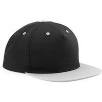 Beechfield Men's 5 Panel Contrast Snapback Cap in Jet Black