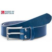 PRIMEHIDE Men's Navy Full Grain Leather Belt, 35mm Width, Handcrafted in England | Size: Large