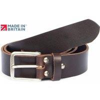 PRIMEHIDE Men's Brown Full Grain Leather Belt, 35mm Width, Handcrafted in England | Size: Large