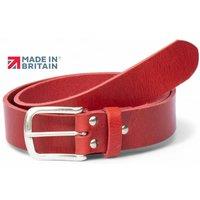 PRIMEHIDE Men's Red Full Grain Leather Belt, 35mm Width, Handcrafted in England | Size: Small