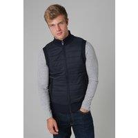 Kensington Eastside Men's Quilted Fleece Lined Zip-Through Gilet in Blue | Size: XL