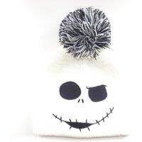 Nightmare Before Christmas Men's Jumbo Face Jack Skellington Beanie in White