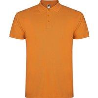 ROLY Men's Star Short-Sleeved Polo Shirt in Orange | Size: Large
