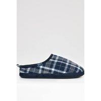 Threadbare Men's Faux Fur Lined Mule Slippers in Navy | Size: 11-12