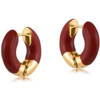 BIG METAL LONDON Women's ANANA ENAMELLED HUGGIES EARRINGS in Red | Size: 2 cm
