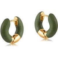 BIG METAL LONDON Women's ANANA ENAMELLED HUGGIES EARRINGS in Green | Size: 2 cm