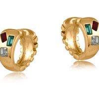 BIG METAL LONDON Women's KRASNOMIRA ENCRUSTED CLICK EARRINGS in Gold | Size: 2 cm