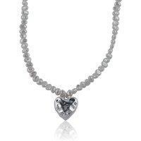 BIG METAL LONDON Women's LUBLIANA PEARL STRAND NECKLACE in Silver | Size: 18 cm