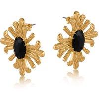 BIG METAL LONDON Women's SAVINA ORNAMENTAL EARRINGS in Gold | Size: 4 cm