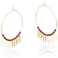 BIG METAL LONDON Women's STANISLAVA BEADED HOOP EARRINGS in Red | Size: 4 cm