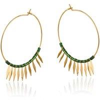BIG METAL LONDON Women's STANISLAVA BEADED HOOP EARRINGS in Green | Size: 4 cm