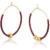 BIG METAL LONDON Women's ANASTASIA BEADED HOOP EARRINGS in Red | Size: 4 cm