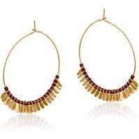 BIG METAL LONDON Women's GERGANA BEADED HOOP EARRINGS in Red | Size: 4 cm