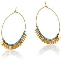 BIG METAL LONDON Women's GERGANA BEADED HOOP EARRINGS in Blue | Size: 4 cm