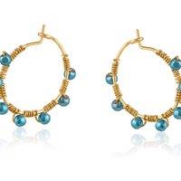 BIG METAL LONDON Women's SVETLA BEADED HOOP EARRINGS in Blue | Size: 2 cm