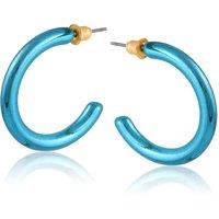 BIG METAL LONDON Women's VIARA HOOP EARRINGS in Blue | Size: 3 cm