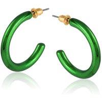 BIG METAL LONDON Women's VIARA HOOP EARRINGS in Green | Size: 3 cm