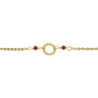 BIG METAL LONDON Women's FREYA STAINLESS STEEL ANKLET in Red | Size: 22 cm