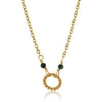 BIG METAL LONDON Women's FREYA STAINLESS STEEL NECKLACE in Green | Size: 40 cm