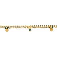 BIG METAL LONDON Women's KATHRYN STAINLESS STEEL ANKLET in Green | Size: 22 cm