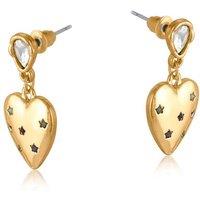 BIG METAL LONDON Women's FLORENCE HEART DROP EARRINGS in Gold | Size: 3 cm