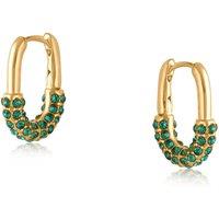BIG METAL LONDON Women's VALENCIA SMALL HOOP EARRINGS in Green | Size: 2 cm