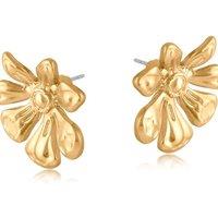 BIG METAL LONDON Women's SAPHIA FLORAL MATTE STUD EARRINGS in Gold | Size: 2 cm