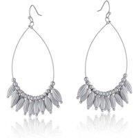 BIG METAL LONDON Women's VITTORIA SEED OVERSIZED MATTE EARRINGS in Silver | Size: 6 cm