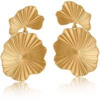 BIG METAL LONDON Women's ALICE FLORAL DROP MATTE EARRINGS in Gold | Size: 5 cm