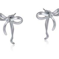 BIG METAL LONDON Women's PALOMA BOW MATTE EARRINGS in Silver | Size: 2 cm