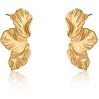 BIG METAL LONDON Women's OLIVIA PETAL FLORAL EARRINGS in Gold | Size: 3 cm