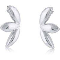 BIG METAL LONDON Women's YVONNE LIQUID WINGED EARRINGS in Silver | Size: 4 cm