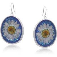 BIG METAL LONDON Women's TOULOUSE WILDFLOWER STATEMENT EARRINGS in Silver | Size: 4 cm