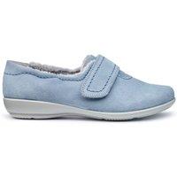 Hotter Women's Wide Fit 'Toasty' Slippers in Light Blue | Size: 4