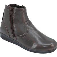 Chums Women's Wide Fit Thermal Boots Twin Zip Fastening Warm with Generous Fit Soft in Brown | Size: 4