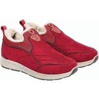 Coopers of Stortford Women's Women's Suede-Look Fleece Lined Slip-On Trainers with Grip Sole in Red | Size: 5