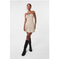 Pink Vanilla Women's Stone Bandeau Pleated Mini Dress | Size: Large