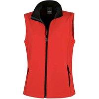 Result Women's Core Printable Soft Shell Bodywarmer in Red | Size: XS