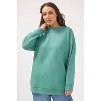 Yours Women's Crew Neck Sweatshirt in Teal | Size: 14