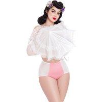 Lady Olga Women's British Made High Waisted Polka Dot Retro Inspired Brief in Pink | Size: 10