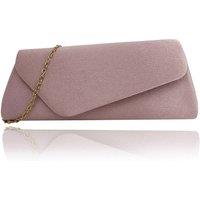 Vellin Women's Envelope Clutch Bag with Gold Chain Strap in Pink