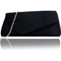 Vellin Women's Envelope Clutch Bag with Gold Chain Strap in Black