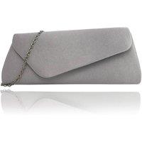 Vellin Women's Envelope Clutch Bag with Gold Chain Strap in Silver