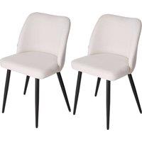 Living and Home Set of 2 Upholstered Dining Chairs in Beige