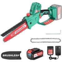 HYCHIKA Powerful Brushless Mini Chainsaw 18V 8 Inch 4.0Ah in Green
