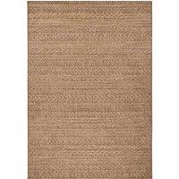 THE RUGS Indoor Outdoor Granado Rug Chevron Design, Weather Resistant Pile in Beige | Size: 80 cm x 150 cm