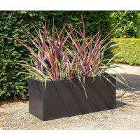 Primrose Gunmetal Black Galvanised Zinc Rectangular Garden Planter Pot 64cm