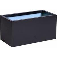 Primrose Gunmetal Black Galvanised Zinc Rectangular Garden Planter Pot 70cm